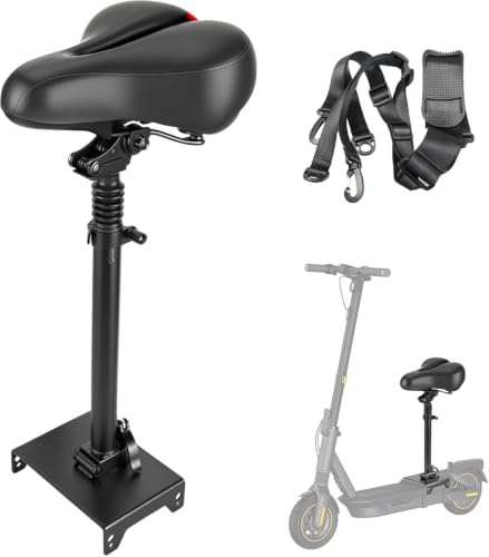 DHQCQL Elektrischer Skateboard Sattel, E Scooter Sitz, Höhenverstellbar 50-68cm Sitz für E Scooter, E Roller mit Sitz für Elektro-Scooter E-Bike, Schwarz, bis 100kg