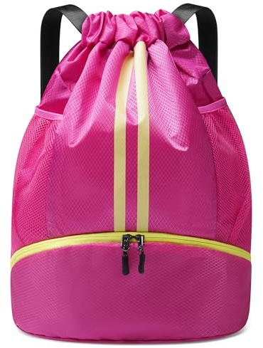 Sac à Dos de Sport pour Hommes Femmes et Enfants, Compartiment à Chaussures Séparé, Design à Cordon, Sac Séparé Sec/Humide, Sac de Gym pour Basketball Football, Natation, Sac de Sport