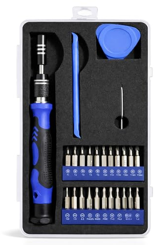 SOL 24pk Precision Screwdriver Set - Torx Slotted Phillips Asorted Sizes | Small repair tools with Torx, slotted, Phillips and tri point tips for phone, laptop, glasses and electronics repairs