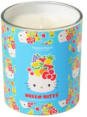 Hello Kitty Scented Candle – 213g 1-Wick Decorative Candle – Fruity, Floral & Bakery-Inspired Scents –35 Hours Long Burning Time - Candles Gifts for Women (Tropical Punch)