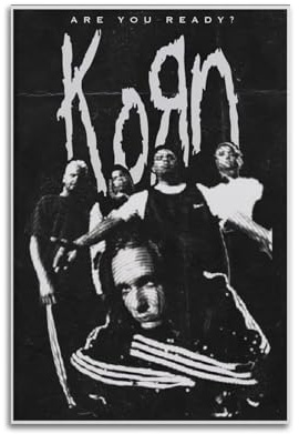 FDRPMHC Sängerband-Poster KORN auf Leinwand, Wandkunst, Dekoration, Wohnzimmer, modern, Familienschlafzimmer, 30 x 45 cm, ungerahmter Stil
