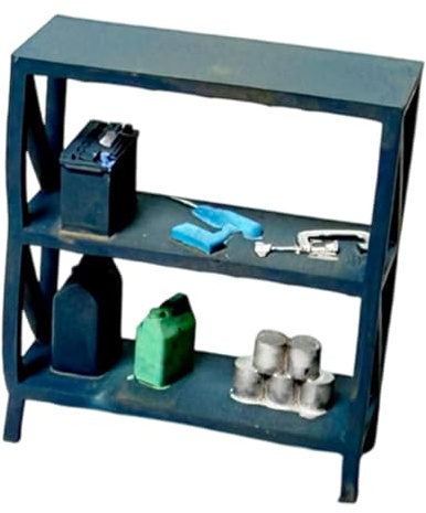 KiBcsLic Miniatur Garage 1/64 Diorama Auto Werkstatt Zubehör Modell Resin Handbemalt Dekoration für Fotografie Modellbau, Werkzeugregal