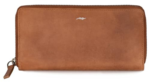 Marc Peter® Vintage Geldbörse Daisy, Große Portemonnaie aus Leder, Geldbeutel mit TÜV-geprüftem RFID-Schutz, inkl. Geschenk-Box, für Damen - Braun