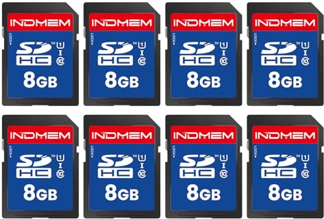 Scheda SD da 8 GB, 8 confezioni classe 10 8 GB Scheda di memoria flash MLC Standard Secure Digital Card per fotocamera, foto, musica e archiviazione dati