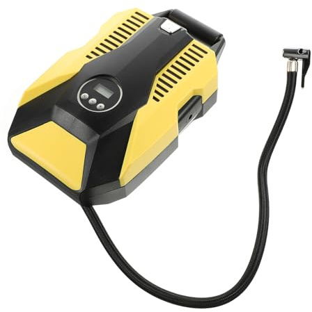 STOBAZA Portable Inflation Digital Inflator with Pressure Tire Gauge and Auto Stop Function for Tyre, Made of Abs and Copper, Compact Electric Pump Car Tyres Suitable for On-the-go