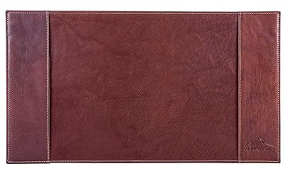 Alpenleder Schreibtischunterlage - PIEMONT (Handgefertigt) - Nachhaltiges Bio-Leder aus regionaler Landwirtschaft | Schreibtischunterlage leder *Fair Produziert* (52x29cm, Brandy)