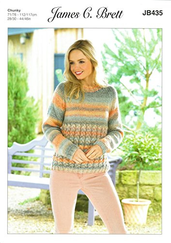 James C Brett JB435 Knitting Pattern Womens Sweater in James C Brett Marble Chunky