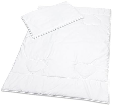 Baby Comfort 135x100 cm Quilted Duvet & Flat Pillow All Seasonal 2 Piece Set for Baby Cot Bed