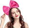 BUYITNOW Haarreif für Damen, mit großer Schleife, für Halloween, Cosplay, hot pink, 1 Count (Pack of 1)