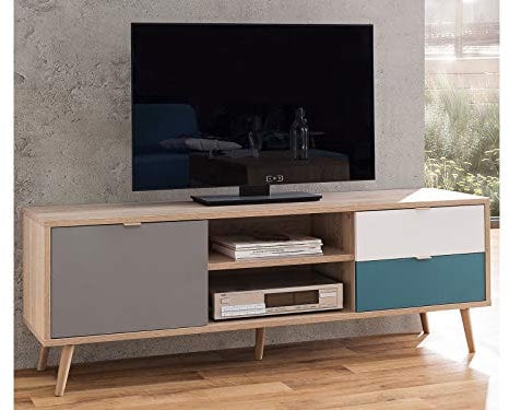 möbelando TV-Lowboard Unterschrank Fernsehtisch Rack HiFi Element Schrank Visby I