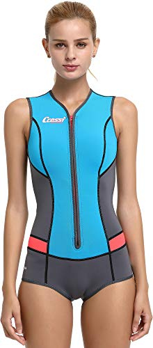 Cressi Women's Idra Neoprene Swimsuit 2mm for Women, Light Blue, XL 5 UK