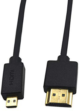 Duttek Câble HDMI mâle vers micro HDMI mâle très fin et flexible 1080p 4K 3D pour GoPro Hero 8/7 Noir, Sony A6500/A7, appareil photo Canon 60 cm.