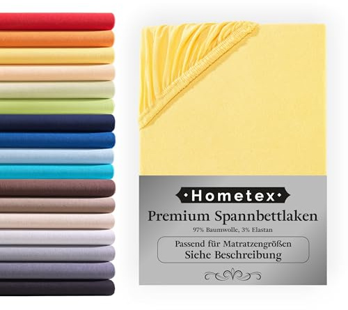 Premium Boxspringbett Spannbettlaken 180-200 x 200-220 cm, Spannbetttuch Bettlaken für Boxspringbett und Wasserbett, Oeko-TEX Made IN Green, Matratzen bis 40cm, Maisgelb
