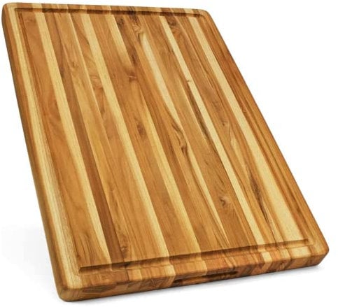 BEEFURNI Teak Wood Cutting Board with Juice Groove Hand Grip, Extra large Wooden Cutting Boards For Kitchen, Chopping Board, Mothers Day Gifts, 1-Year Manufacturer Warranty (XL,24 x 18 x 1.5 inches)