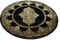 CARPETIA Teppich Wohnzimmer Kurzflor Teppich Ornamente schwarz Gold Größe 200 cm Rund