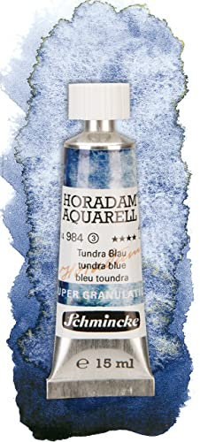 Schmincke – HORADAM® AQUARELL, Super Granulation, Tundra Blau, 15 ml, sehr stark granulierende Farbtöne, feinste, supergranulierende Aquarellfarben