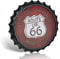 Wall Art/Sign Route 66 Red Vintage Tin Metal 40cm Bottle Top Bar Pub