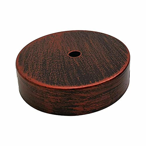 Ceiling Rose Pendant Cable Grip Clamp Plate for Light Fitting Hanging Lamp,120mm Multi Colour Full Set UK Stock (Rustic Red)
