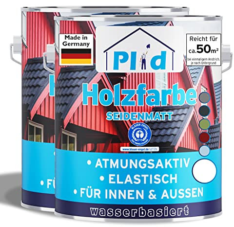 Plid® Vernice per legno, colore bianco, per interni ed esterni, protezione dalle intemperie, colore bianco, colore per legno, colore per legno, vernice resistente alle intemperie, prodotto in