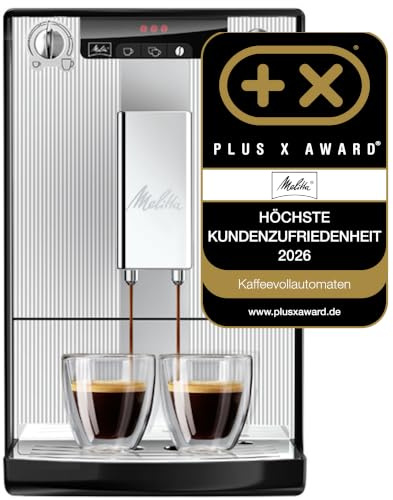 Melitta Solo, Schlanker Kaffeevollautomat mit Vorbrühfunktion, Silver Stripes