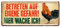 Hier wache ich Hahn Gockel Blechschild - Vintage Style Retro Deko Metallschild - Schild für Hühnerstall Hühnerhof - Dekoration Zubehör - lustiges Geschenk - Hinweisschild Warnschild - 28x12cm