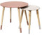 HOME DECO FACTORY - Lot de 2 Tables Gigognes Bicolore Rose - Dimensions : Small 33 x 40 cm - Tall 43 x 48 cm