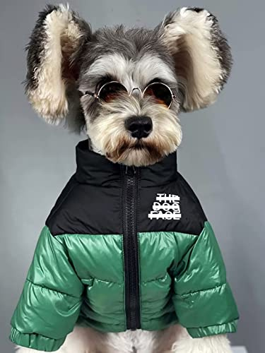 Dog Winter Coat Duck Down Jacket for Small Medium Dogs-Thicken Dog Coat Windbreaker Puppy Winter Clothes for Cold Weather Snowday (Green, Medium)