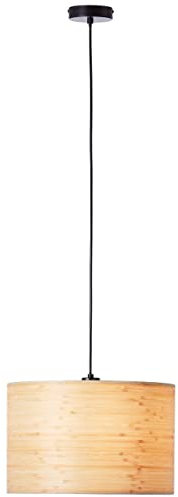 BRILLIANT Lampe, Romm Pendelleuchte 35cm holz hell/schwarz, 1x A60, E27, 52W, Kabel kürzbar/in der Höhe einstellbar