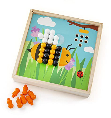 Bigjigs Toys, Garden Art Peg Puzzle, Wooden Toys, Wooden Puzzles, Wooden Peg Puzzles, Toddler Wooden Puzzles, Toddler Puzzles, Wooden Jigsaws, Peg Board, Peg Board For Children