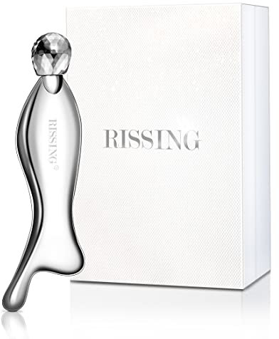 RISSING masajeador GuaSha, herramienta de raspado facial, bola de masaje multifuncional, acero inossidable, compacto, suave, plata
