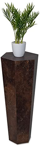 STEMA Seyfried Dekosäule Trapez (Rost, 80x33x20cm) Beistelltisch, Blumenhocker, Pflanzensäule Holz, Sockel