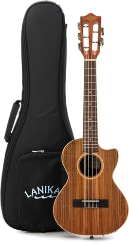 Lanikai, 5-String Ukulele, Black,Chrome,Clear (ACST-5CET)