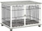 PawHut Dog Crate Furniture, Indoor Dog Kennel Side End Table w/Soft Washable Cushion, Lockable Door, for Small and Medium Dogs