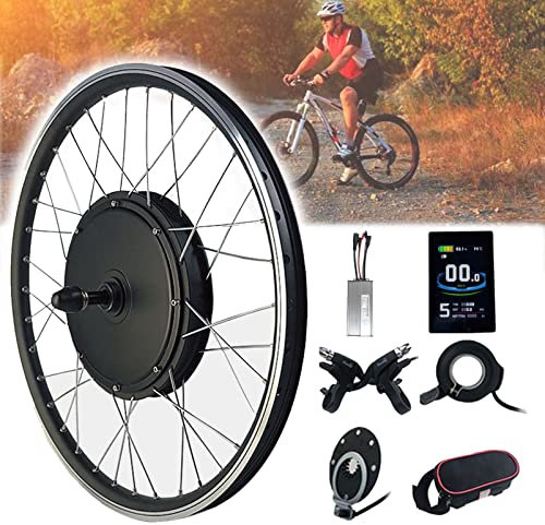 Oiyekntd E-Bike Front Nabin Motor Conversion Kit, 48 V 500W/1000W/1500W EBIKE-Umwandlungskits Vorderrad bürstenloser Nabenmotor 20 /24/26 /28/29 /700c Elektrombike-Umrechnungskit,48V1500W-24