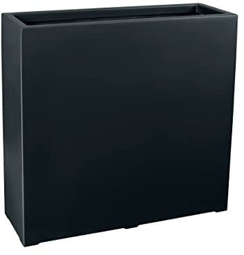 BARTPOL Blumentopf Quadratisch XXL D972A Pflanzkübel aus Fiberglas 75x28x75cm I Blumentopf außen/innen I Übertöpfe für zimmerpflanzen I Fiberglas kübel - Anthrazit matt