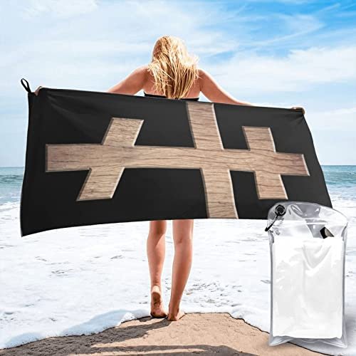 LOUJIN Schnell trocknendes Badetuch, orientalisch, orthodoxes Kreuz, Mikrofaser, Strandtuch, saugfähig, weich, hautfreundlich, Handtücher für Sport, Strand, Reisen, 70 x 140 cm