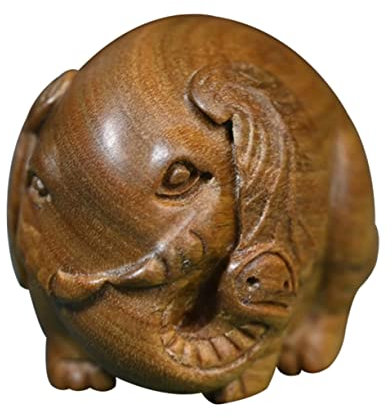 BESPORTBLE Glücklicher Elefant-anhänger Elefanten-skulptur Tierfigur Aus Miniatur-Dekoration Mini-elefantenfiguren Elefant Verzierung Aus Grünes Sandelholz Charme Modellieren