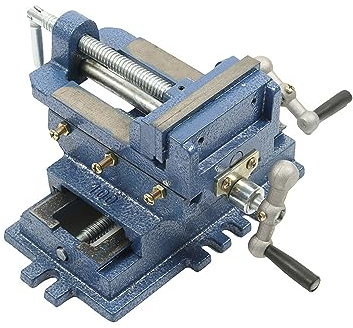 10,2 cm Kreuzschieber Bohrmaschine Schraubstock Heavy Duty Benchtop Compound Cross Slide Vise Drill Press X-Y Compound Vise Fit für Fräsmaschine und andere mechanische Geräte – Blau