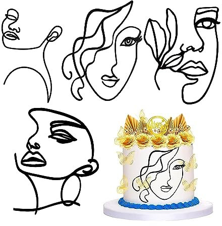 HORREX 4 Stück Cake Topper Acryl Schwarz,Tortendeko Geburtstag,Minimalistische Deko Cake Topper,Cake topper Personalisiert,Deko für Torten für Mädchen Hochzeit Braut Dusche Geburtstag Party