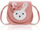 volumoon Niedlicher Kaninchen Umhängetasche, Handtasche Mädchen mit Süße Hasenohren und Schleife, PU Leder Mini Taschen, Schultertasche, Kleine Messenger Taschen für Kinder Mädchen Frauen
