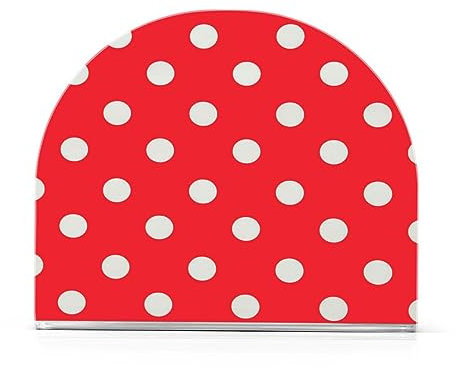 JUMBEAR Serviettenhalter für Tische, Papierserviettenhalter für Restaurants, Küche, Bar, Zubehör, Rot und Weiß gepunktet