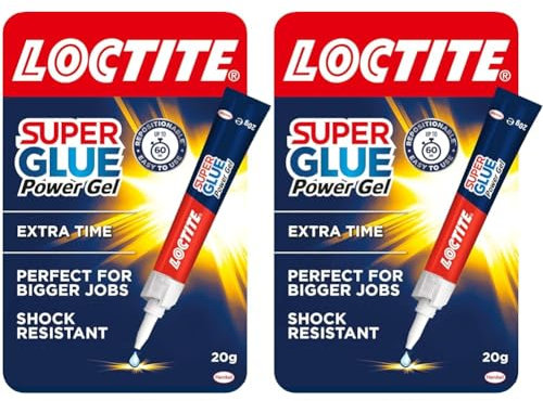Loctite Super Glue Power Gel 20g, All Purpose Adhesive for Repairs, Super Strong Clear Glue for Various Materials, Superglue for Precise Repairs, 1 x 20g (Packing May Vary) (Pack of 2)