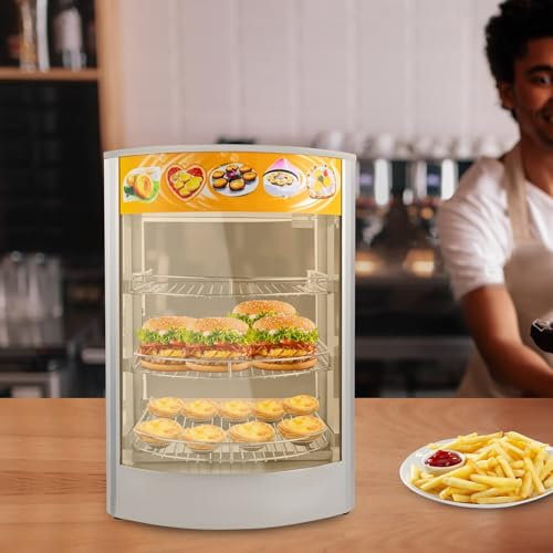 Vetrina scaldavivande 86-185℉ a 3 ripiani in acciaio inox, per ristoratori commerciali