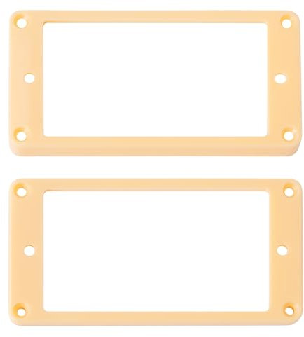 Banworks Humbucker-Tonabnehmerringe, Tonabnehmerrahmen, flache Unterseite, schräger Hals und Steg, Tonabnehmer-Befestigungsring, für Epiphone LP E-Gitarren, 2 Stück, JT/SYQG-01, Creme