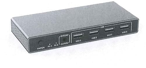SUIDEK Displayport KVM Switch 1 Monitor 2 Computer, 8K@60Hz DP KVM Switch 2 in 1 Out USB 3.0 KVM Switcher mit 4 USB Ports, inklusive Desktop Controller, 2 USB Kabel und Netzteil