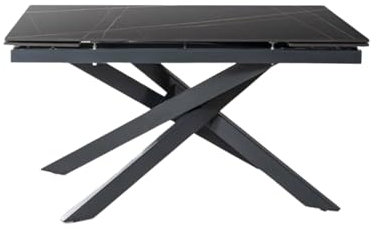 MONDO VIRO Ausziehbarer Tisch mit schwarzer Keramikplatte in Marmoroptik Xavier 140/200 x 80 cm 76 h