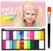 Set di colori per il viso, 24 colori, Rainbow Split Cake pallet, body painting per trucco teatrale, trucco per il viso, ideale per Halloween, carnevale, feste