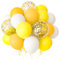 NEBURORA 60 Stück Gelbes Luftballon Set 12 Zoll Gelbe,Weiß und goldene Konfetti Luftballons mit Bändern für die Sonnenblumen Danksagung Honigbienen Mottoparty
