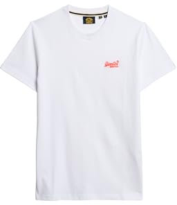 Superdry Men's Essential Logo Emb Tee T-Shirt, Optic/Hazard Orange, XXL