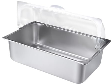 Folpus Chafing Dish Kühlende Speisengerichte mit transparenter Rolltop-Abdeckung, Speisenwärmer, Chafing Dish für den Haushalt, Speisen warm halten, 20.5 Liter